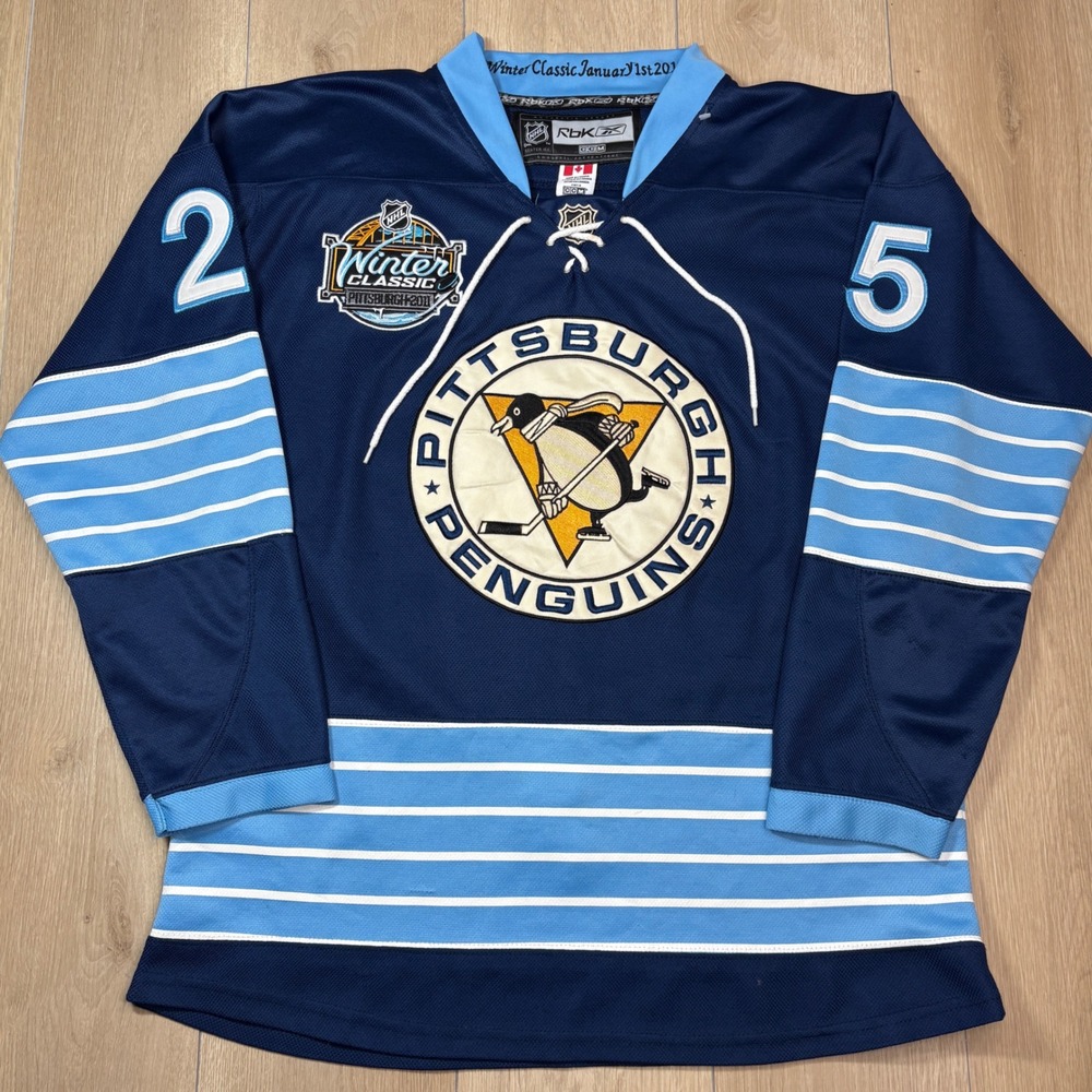 Pittsburgh Penguins Winter Classic 2011 Max Talbot Reebok CCM Jersey Blue Sz. 50